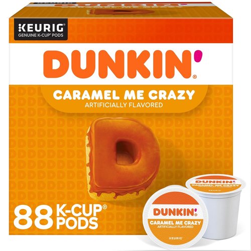 Dunkin' Caramel Me Crazy Coffee - 88 Flavorful Keurig K-Cup Pods for a Sweet Brew
