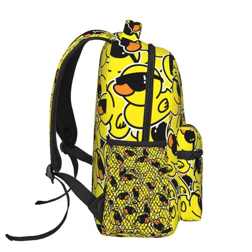 HKHEHOP Cool Duck Cartoon Funny Backpack For School Laptop Bags Bookbag Big Casual Daypack For Student Girls Boys Kids Teens Travel Sports Work