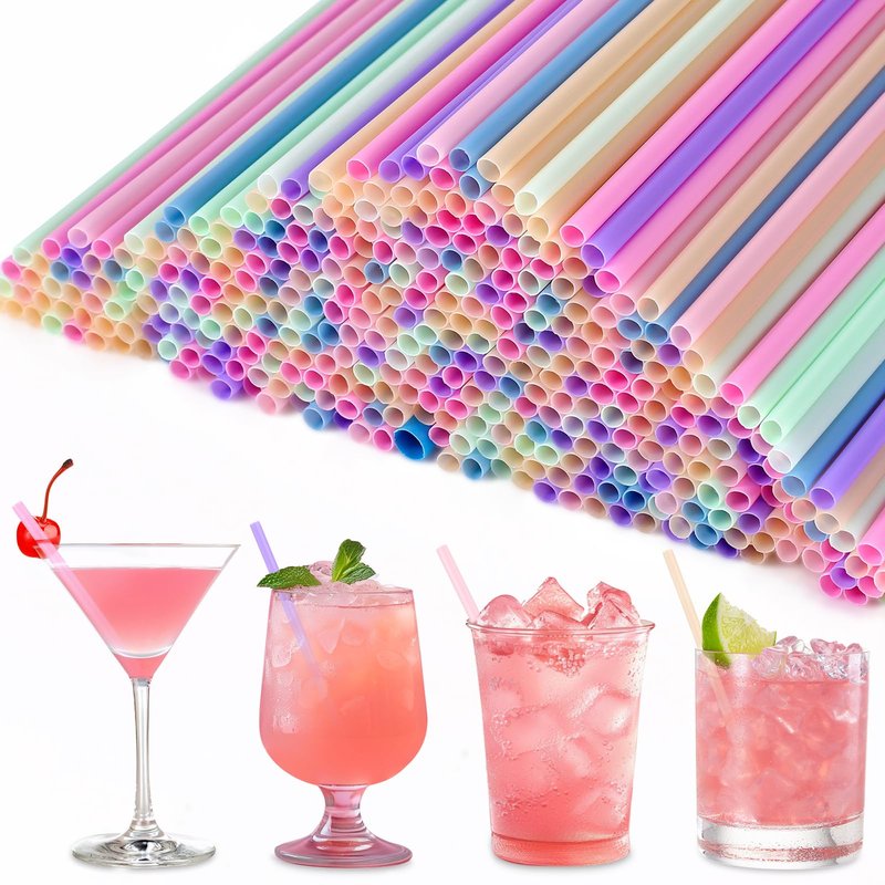 [1000 Pcs] Disposable Plastic Drinking Cocktail Straws - 5 Inch 0.16" Diameter Colorful Cute Short Straws Coffee Stirrers in Bulk for Whiskey, Bar,Cafe, Bachelorette/Birthday Party, Bridal/Baby Shower