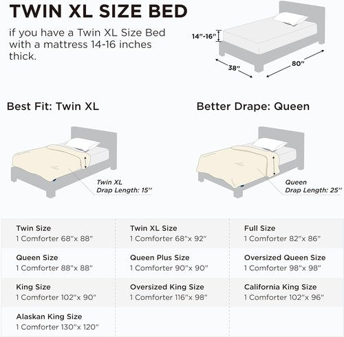 Bedsure Comforter Duvet Insert - All-Season Twin XL Quilted Down Alternative Blanket, Light Spa Blue, 92x68 Inches