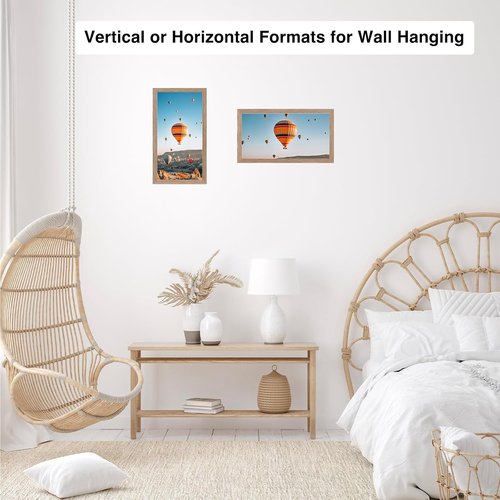 JCJMY 4x8 Picture Frame - Rustic Brown Wall Mount or Tabletop Display | Shatter-Resistant Plexiglass
