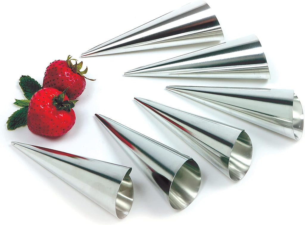 Norpro 3661 Stainless Steel Cream Horn Molds - Set of 6 Durable Baking Tools for Perfect Pastries