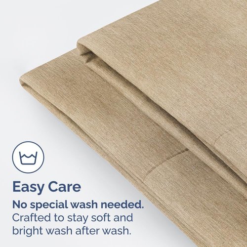 King Pillow Cases by [Brand Name] - Ultra Soft Hotel Quality Set of 2 - Comfy, Wrinkle-Free & Fade Resistant - Heathered Tan