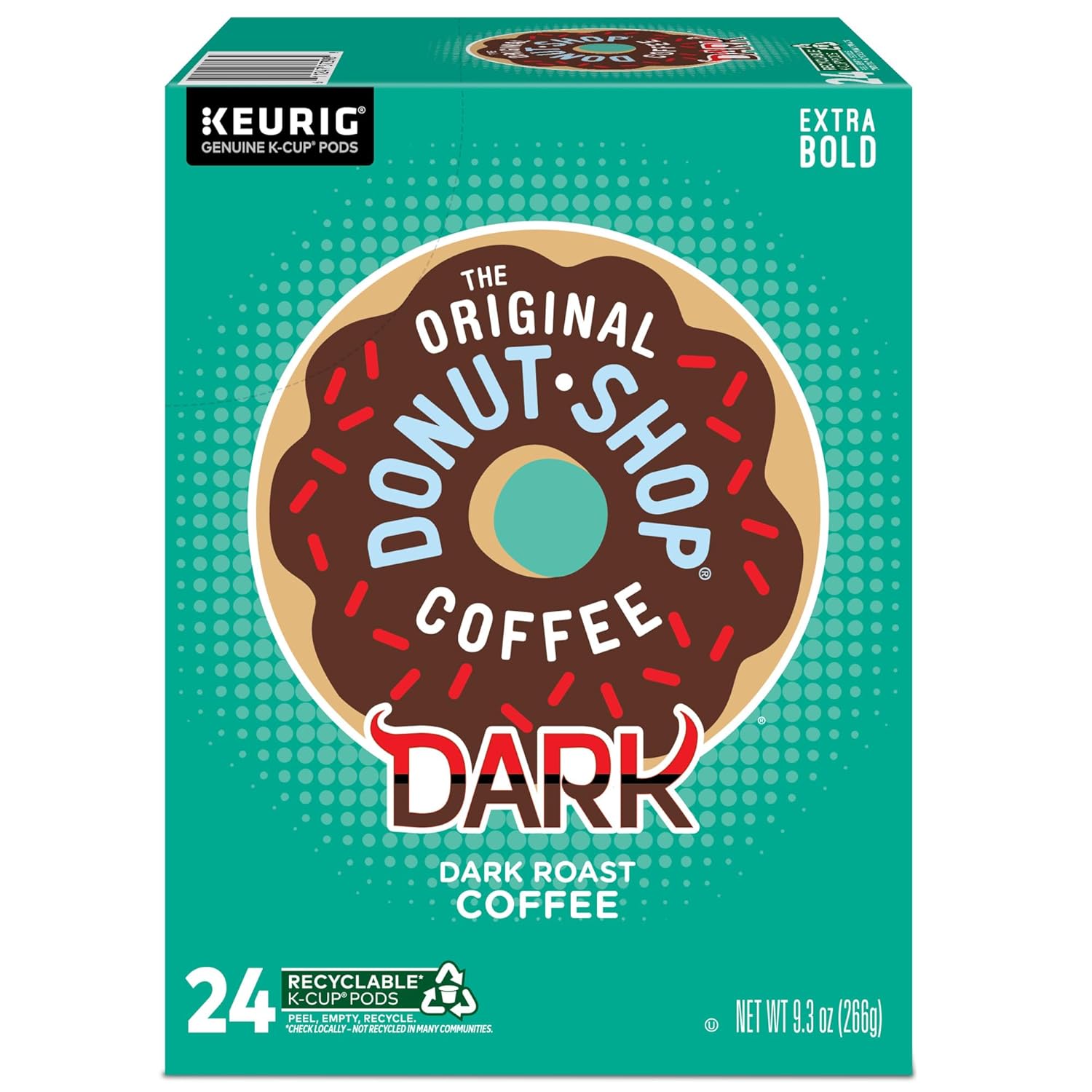 Original Donut Shop Dark Coffee - Dark Roast Keurig K-Cup Pods | 96 Count for Bold Flavor