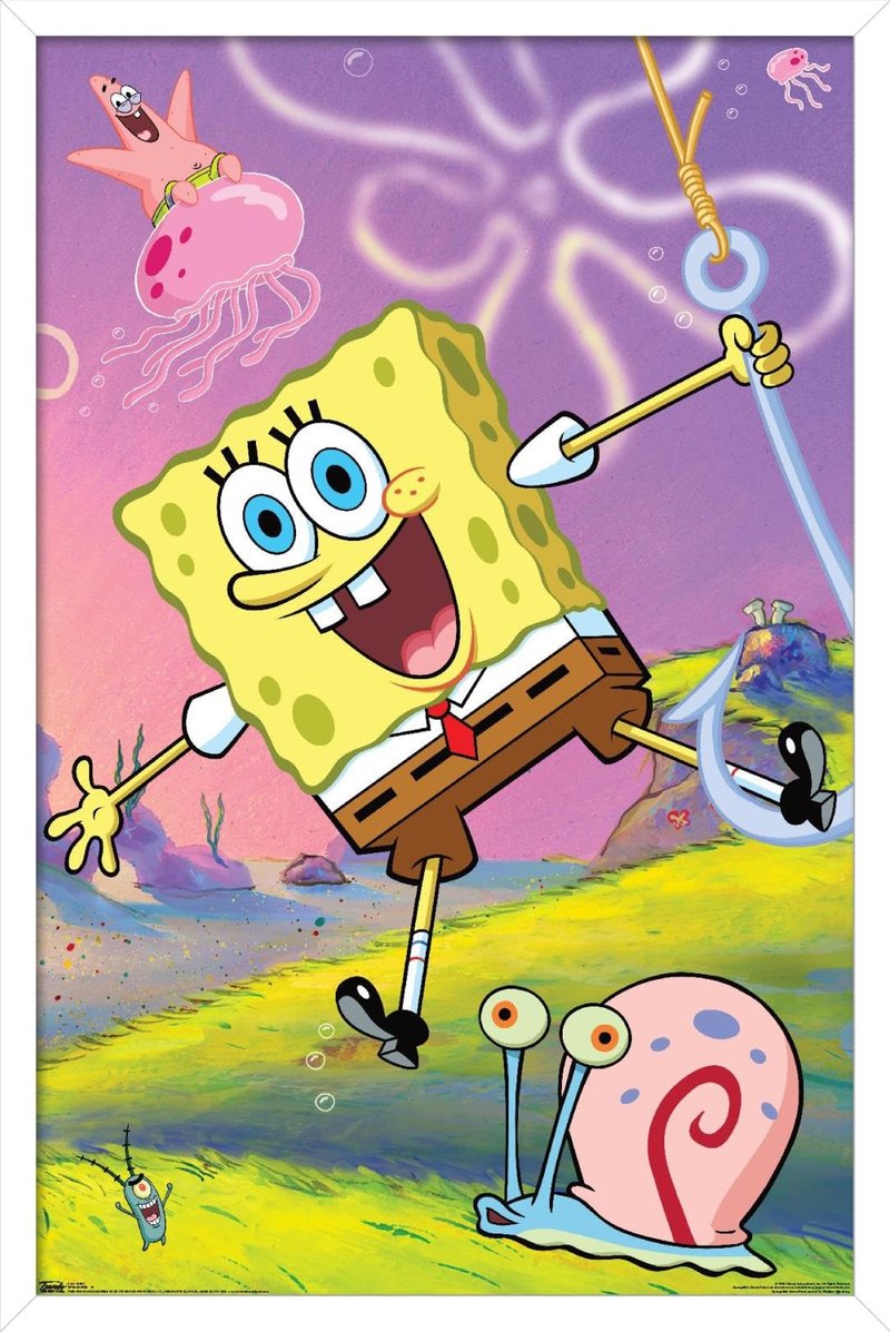 Trends International Nickelodeon Spongebob - 10 Wall Poster, 14.725" x 22.375", White Framed Version