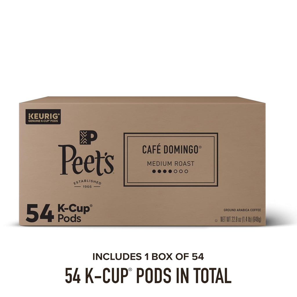 Peet's Coffee Medium Roast K-Cup Pods - 100% Arabica Café Domingo, 54 Count Box