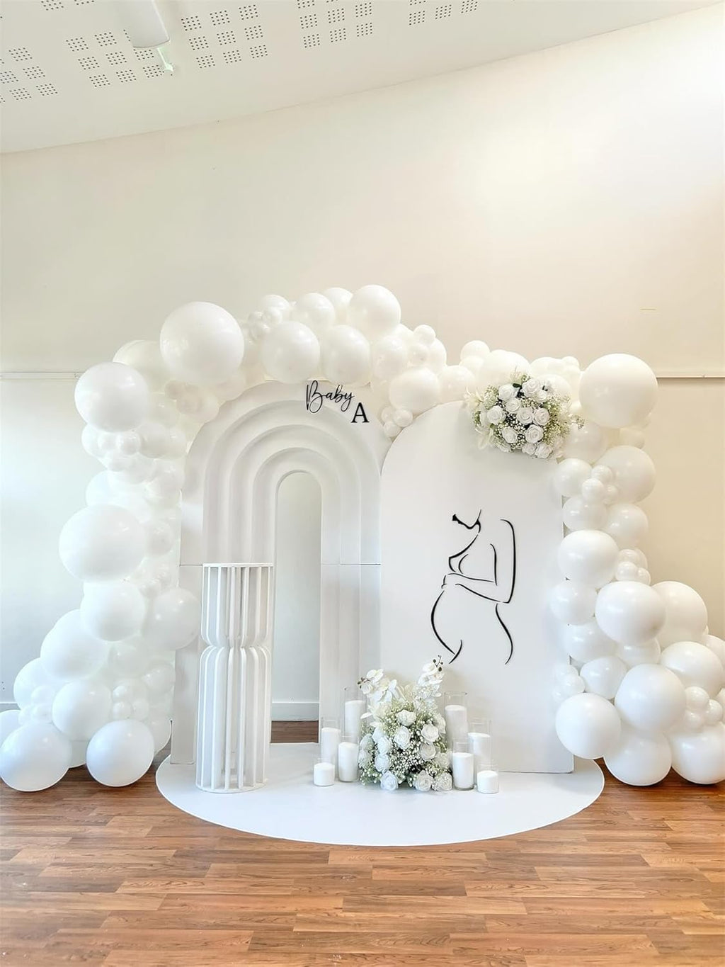 White Latex Balloons - 55 Pack of 12-Inch White Balloons with Ribbon for Celebrations & Events