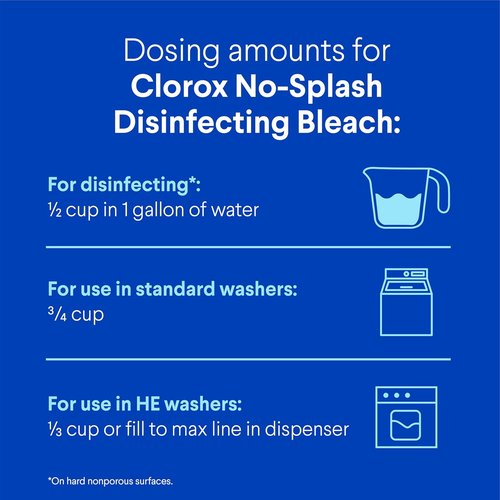 Clorox No Splash Bleach - 77 Ounces for Safe, Mess-Free Cleaning | Ideal for Home Use