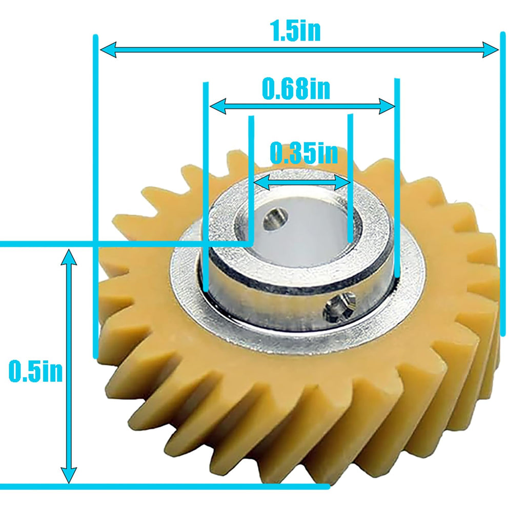 (4/Pack) W10380496 Carbon Brushes & W10112253 Mixer Worm Gear Replacement For Whirlpool & Kitchenaid Mixers Parts Number 4162897 4169830 AP4295669