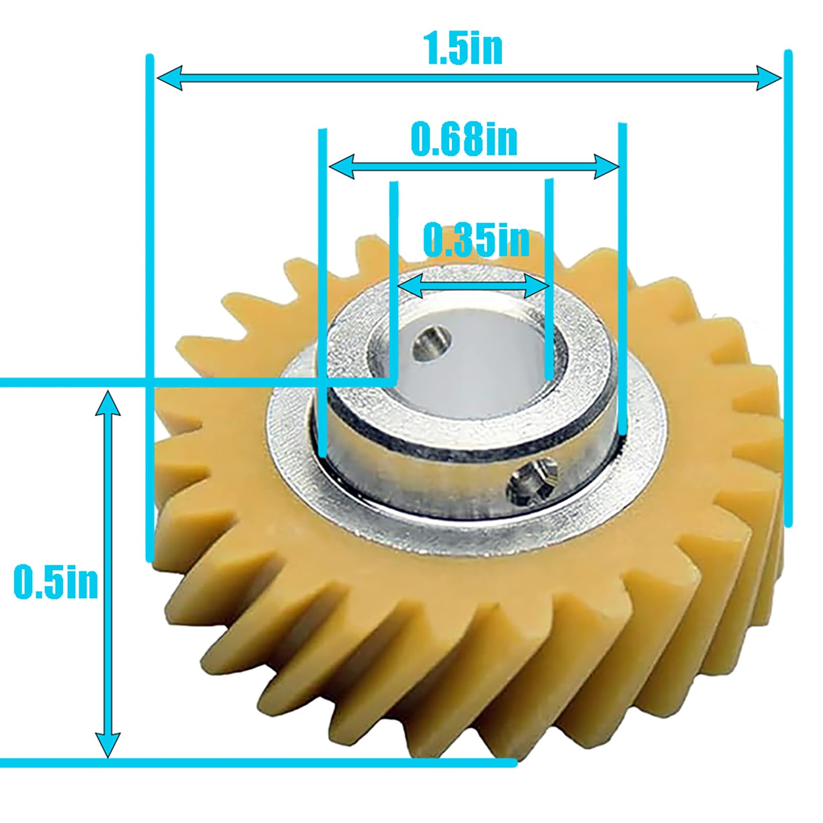 (4/Pack) W10380496 Carbon Brushes & W10112253 Mixer Worm Gear Replacement For Whirlpool & Kitchenaid Mixers Parts Number 4162897 4169830 AP4295669