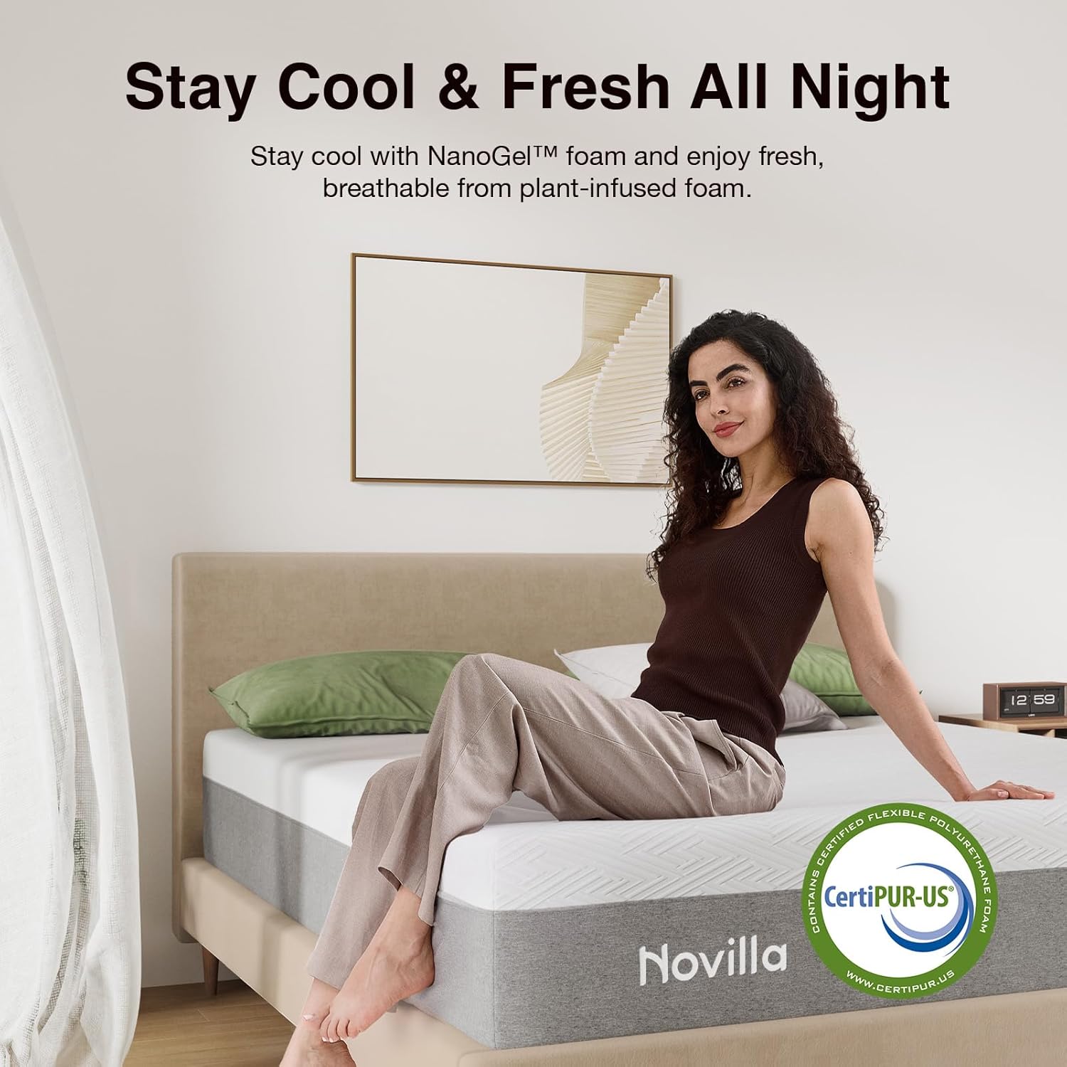 Novilla Twin Size Mattress - 12 Inch Gel Memory Foam for Cool Comfort & Pressure Relief | Medium Plush Feel