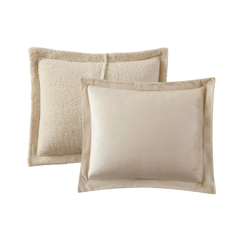 King 3 Piece Sherpa Comforter Set - Plush Bedding Ensemble with Soft Sherpa Texture and Coordinated Shams for Supreme Bedroom Comfort, King, Beige