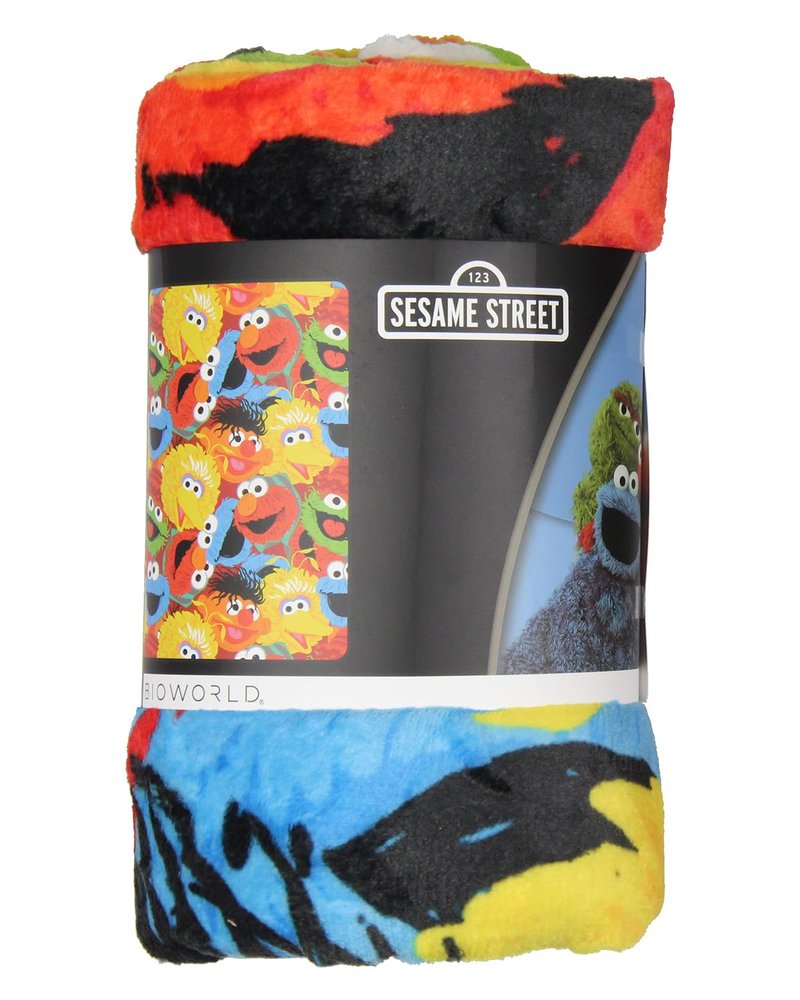 Sesame Street Blanket Elmo Cookie Monster Oscar The Grouch Ernie Big Bird Cute Plush Fuzzy Soft Throw Blanket