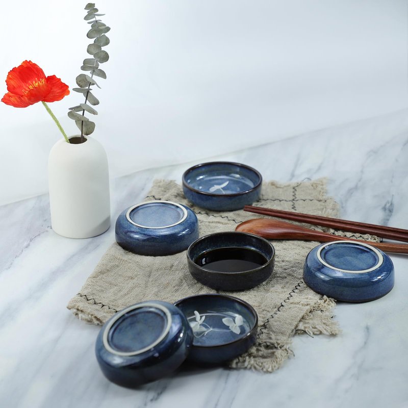 Colias Wing 3.5 Inch Vintage Style Kiln Glazed Ceramic Side Dishes - Korean Bowls - Set of 6