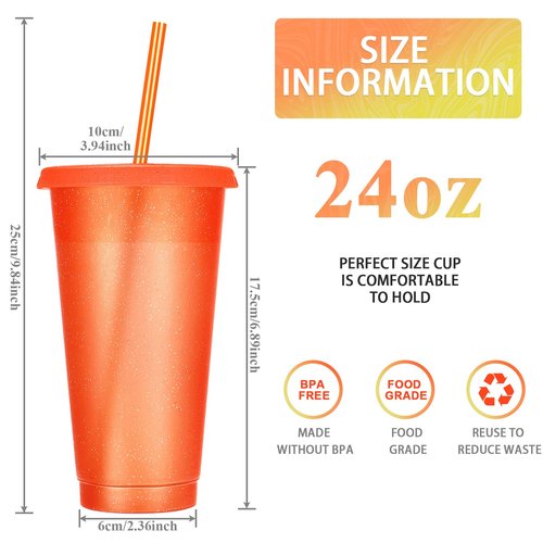Honeydak 15 Pack Tumbler with Straw and Lid Bulk Cups for Gifts Glitter Plastic Coffee Cups 24-27 oz Reusable Water Bottle Iced Coffee Travel Mug Party Favors for Birthdays Travel (Cute Colors)
