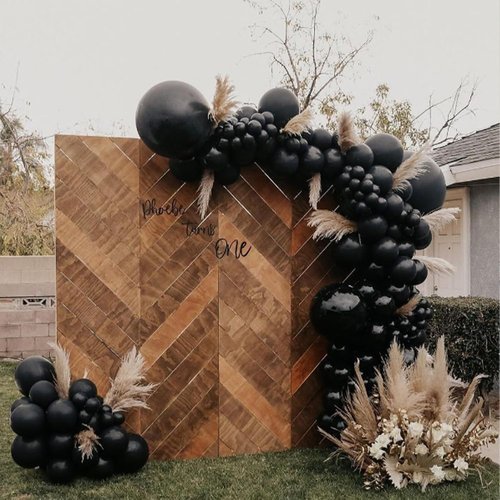 Awenztech Black Balloons - 12 Inch Latex Balloons | 50 Pack for Graduation, Halloween & Birthday Decor