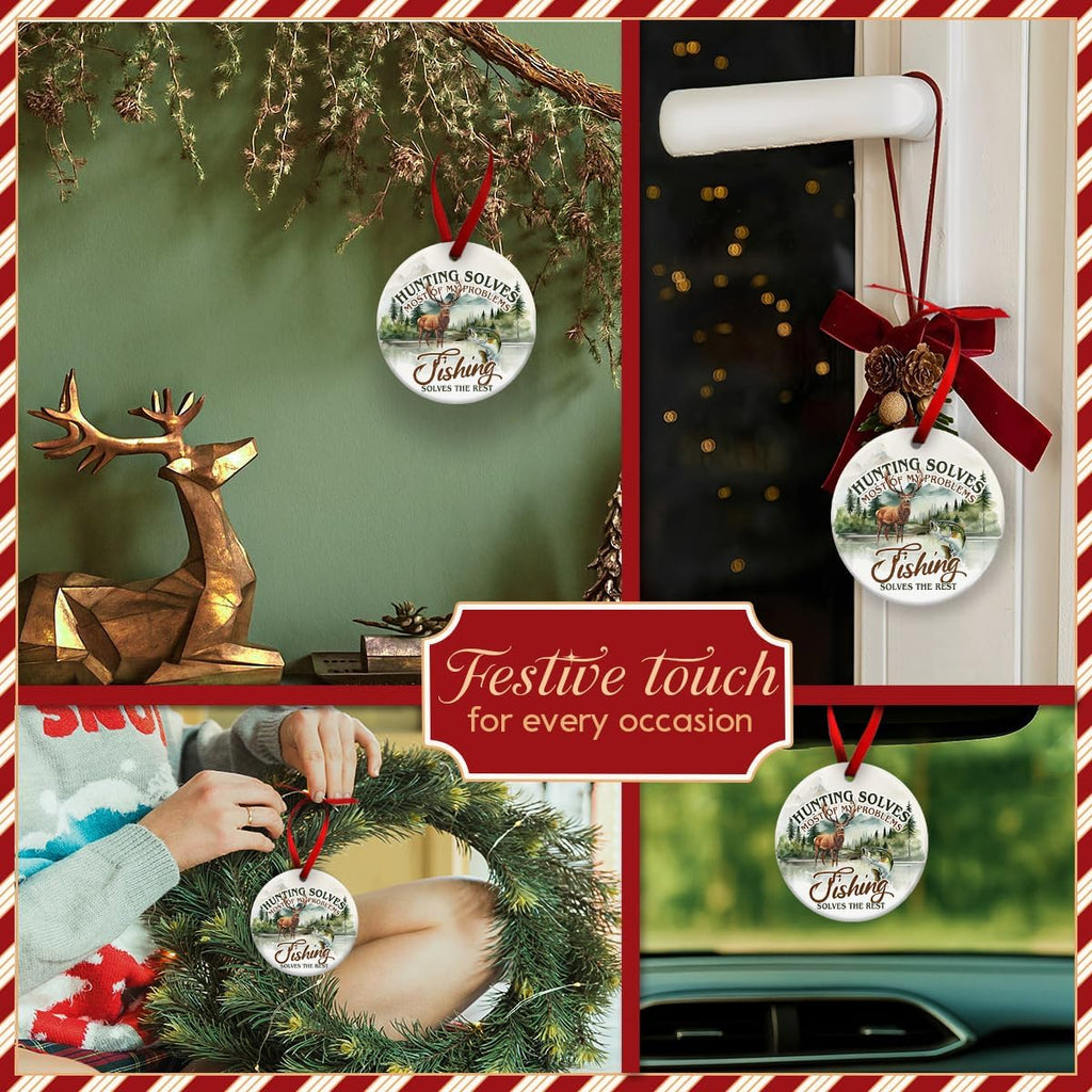 Wildlife Ornaments | Outdoor Deer Hunting Decor - Perfect Christmas Tree Decoration for Fishing Lovers