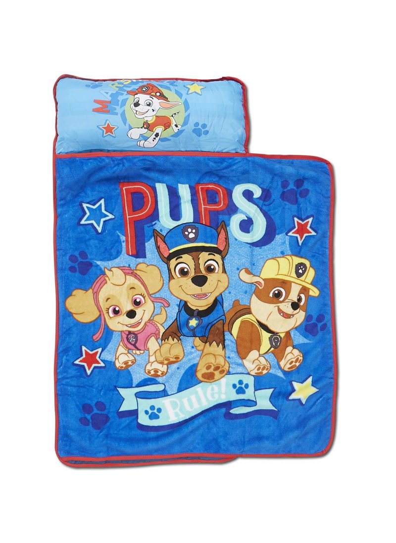Paw Patrol We're a Team Nap-Mat Set– Quilted Nap Mat with Built-in Pillow and Plush Blanket – Portable Nap Mat for Daycare, Preschool, Sleepovers & Travel – for Boys or Girls Ages 3+