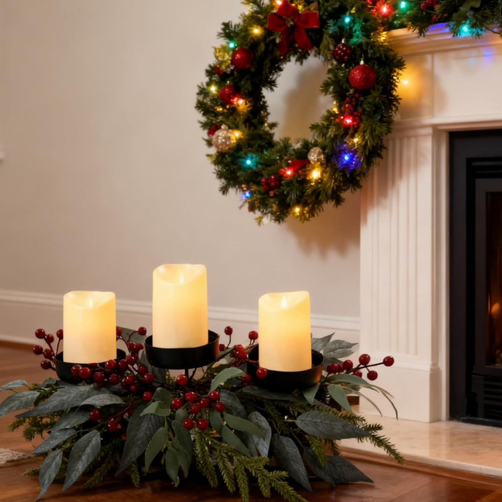 Regine Switzerland 22-Inch Christmas Candle Holder - 3-Tray Centerpiece for Holiday Table Decor