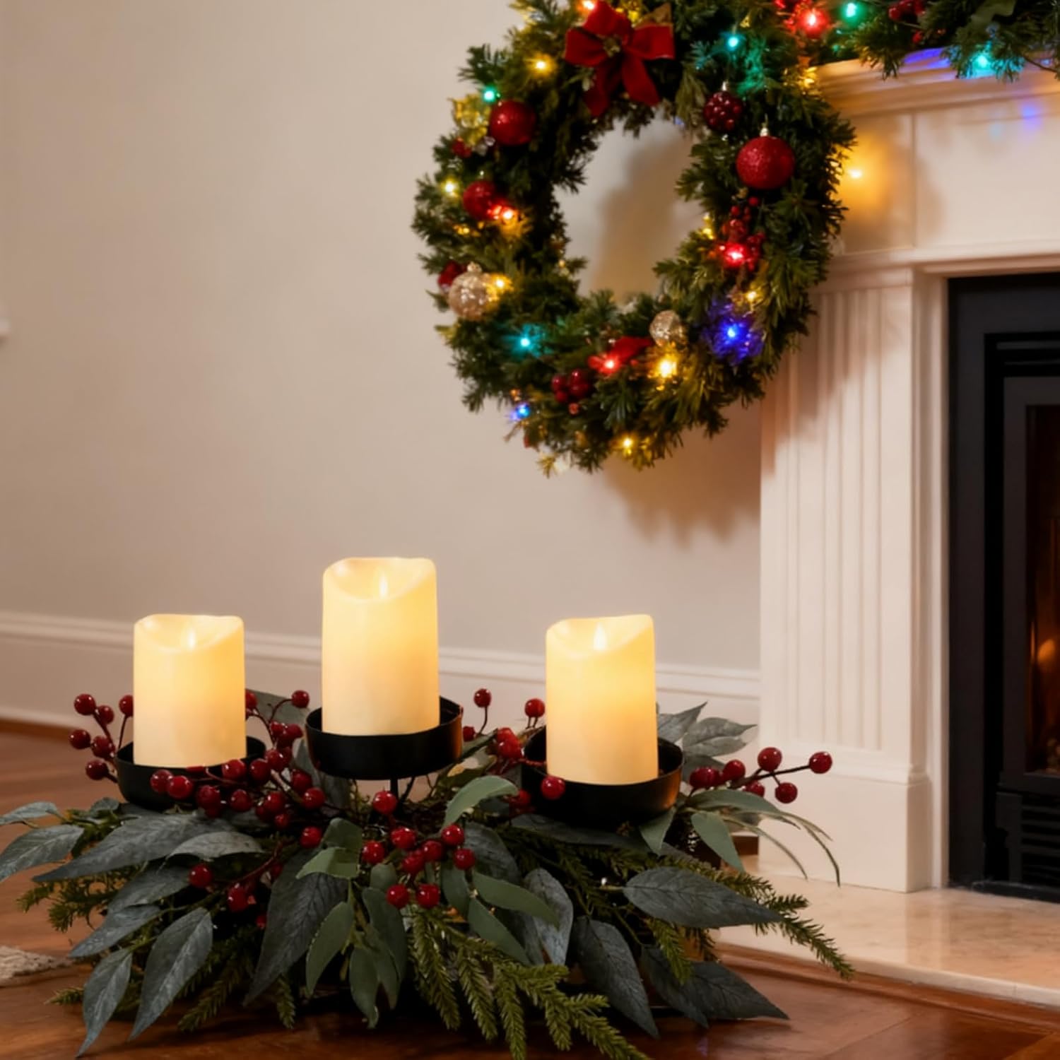 Regine Switzerland 22-Inch Christmas Candle Holder - 3-Tray Centerpiece for Holiday Table Decor