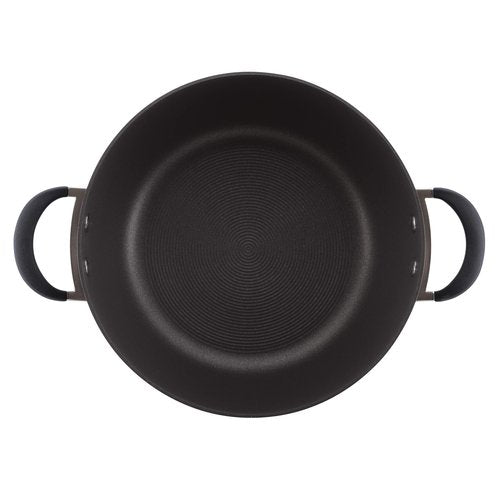 Circulon Symmetry Hard-Anodized Nonstick Induction Casserole Pan with Lid, 5.5-Quart, Black