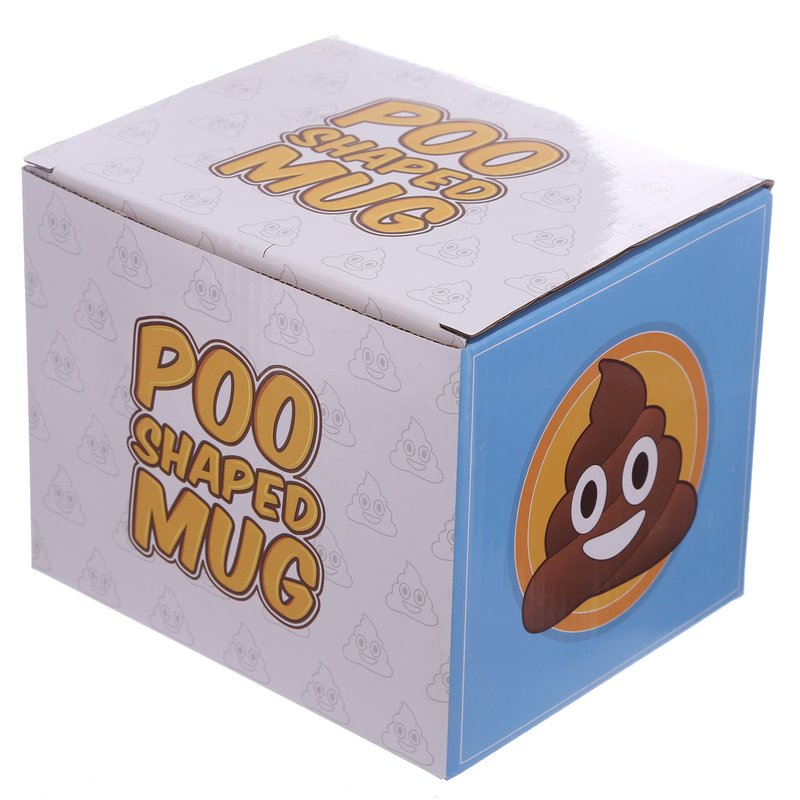 Puckator Emotive Poop Ceramic Shaped Tea Coffee Mug with Lid - Funny Home Accessories - Cute Gifts for Girlfriend - Large Mugs for Men Women Hot Drinks - Cute Cups Presents Secret Santa Gift Cup Set