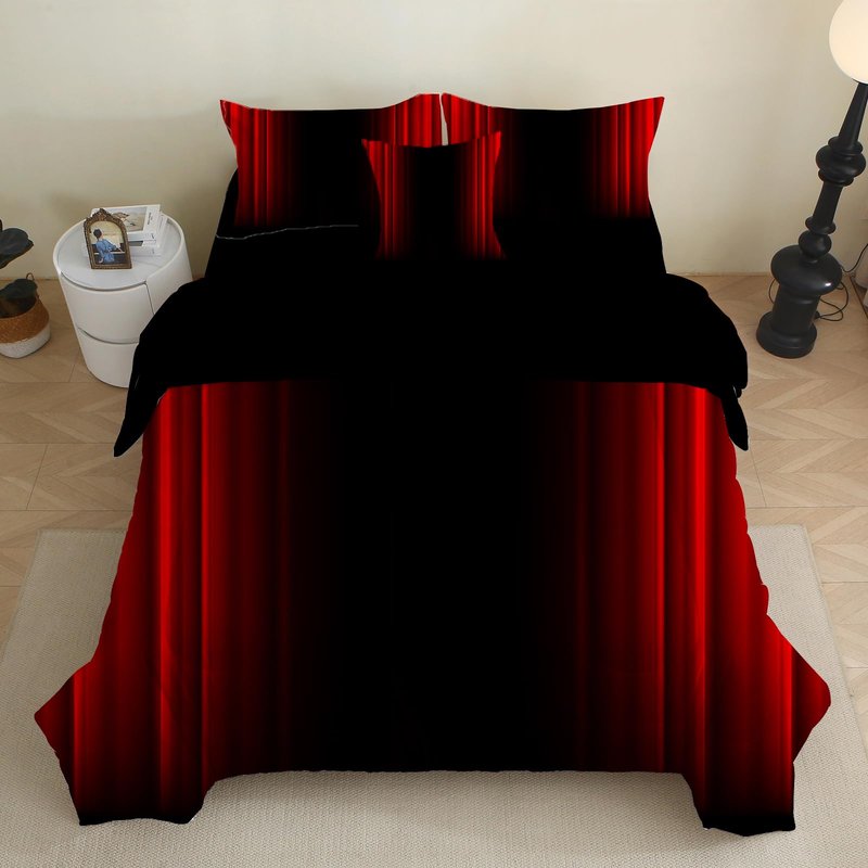 PALENVILI 6Pcs Red and Black Comforter Set Queen Size Bed in a Bag for Kids Boys Girls Teens Soft Lightweight Queen Bedding Set with Sheets All Season