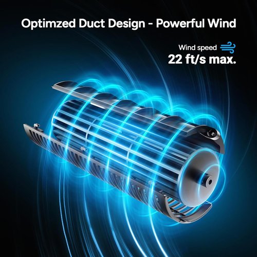 DR.PREPARE Bladeless Tower Fan - 28 dB Quiet Operation, 3 Speeds, 80° Oscillation, 16 Inch Portable Design - Black