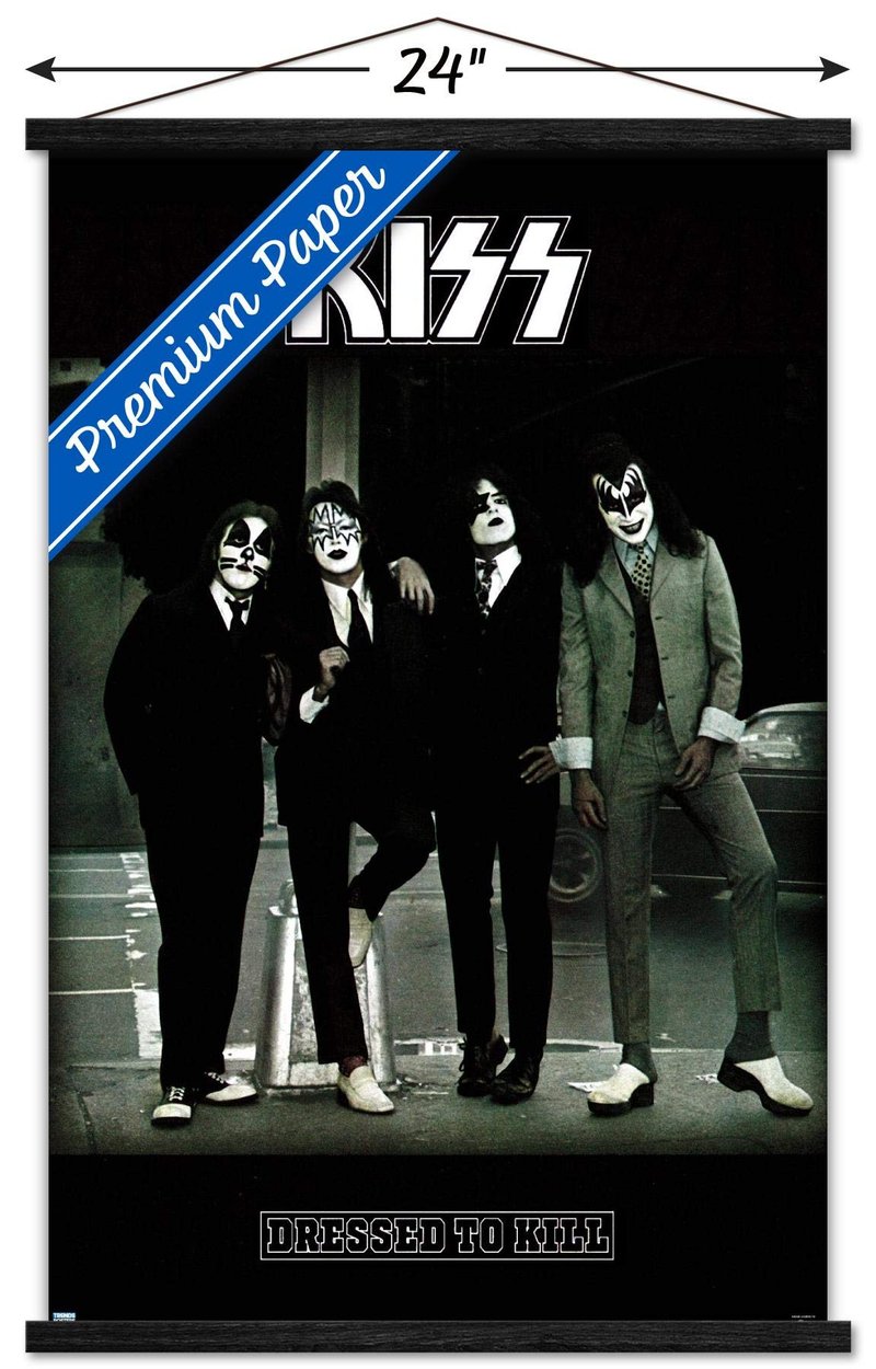 Trends International Kiss - Dress To Kill Wall Poster, 22.375" x 34", Premium Print and Black Hanger Bundle