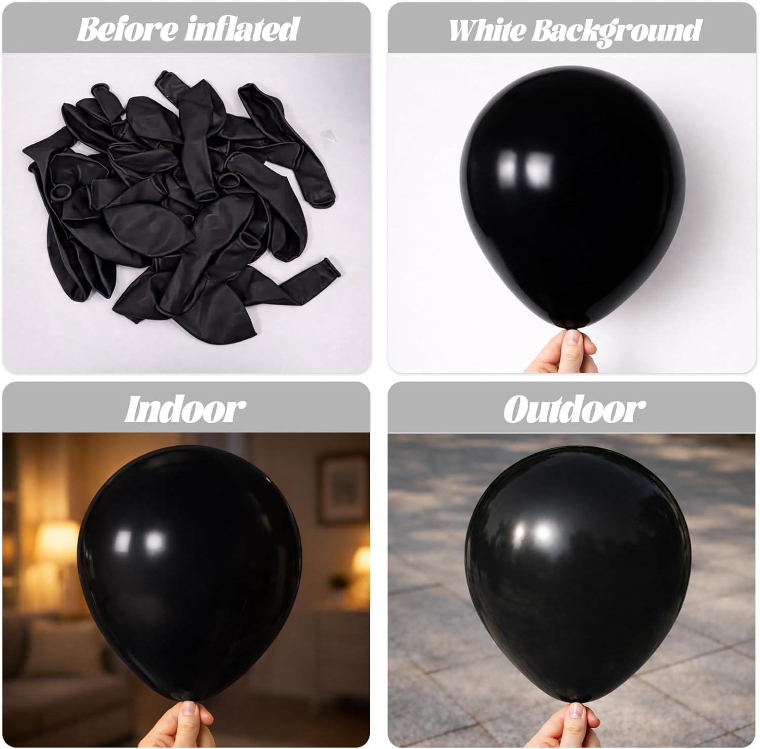 Voircoloria 12-Inch Black Latex Balloons - 105-Pack for Birthday, Graduation & Holiday Celebrations