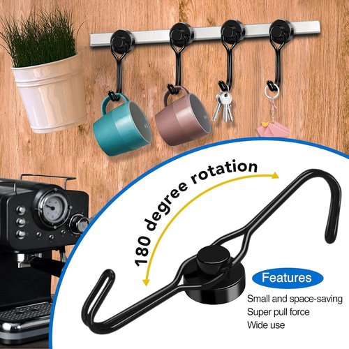 LOVIMAG Magnetic Hooks - Heavy Duty 30lbs+ Capacity for Kitchen, Classroom & Home | 6 Pack