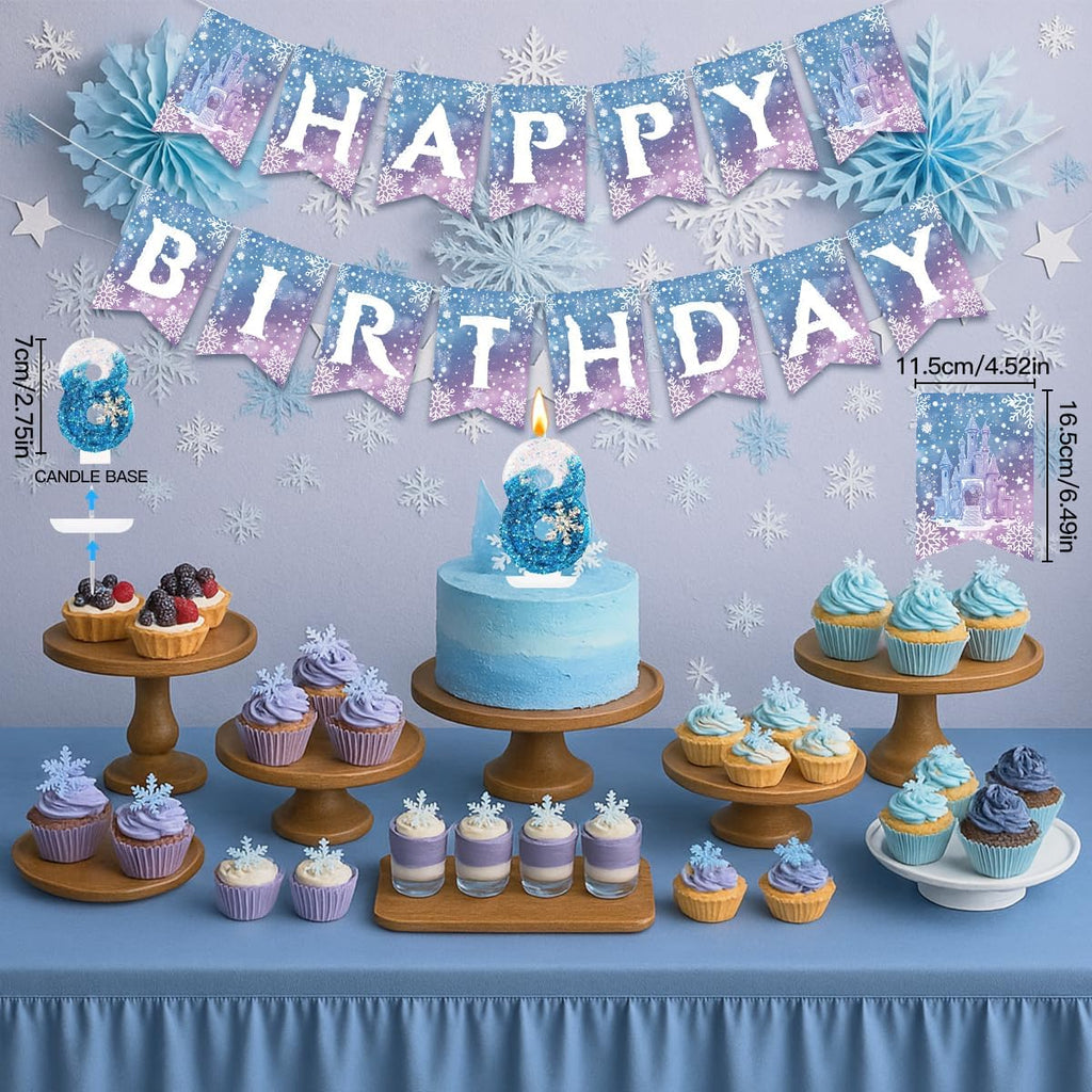 Regine Switzerland Birthday Decorations | 8th Birthday Party Supplies with Balloons, Crown & Banner