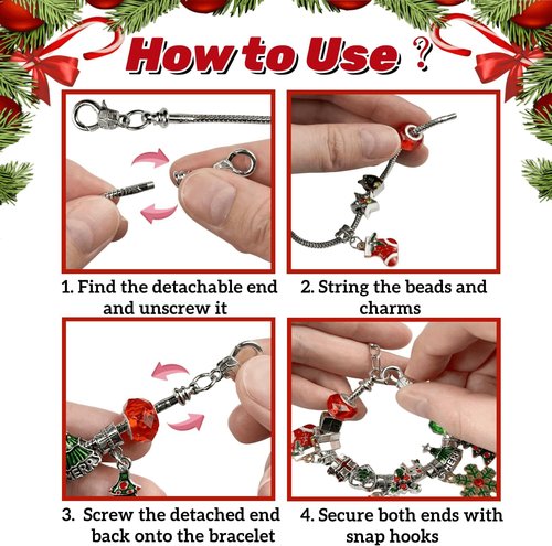 Advent Calendar 2025 - DIY Jewelry Charm Bracelet Kit for Girls | 24 Days Christmas Countdown Gift