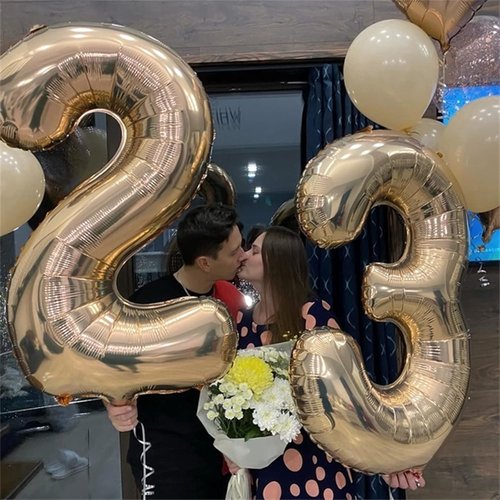 **Champagne Gold 40 Inch Number 2 Balloon Set | Large Foil Helium Balloons for 2nd Birthday & Graduation**