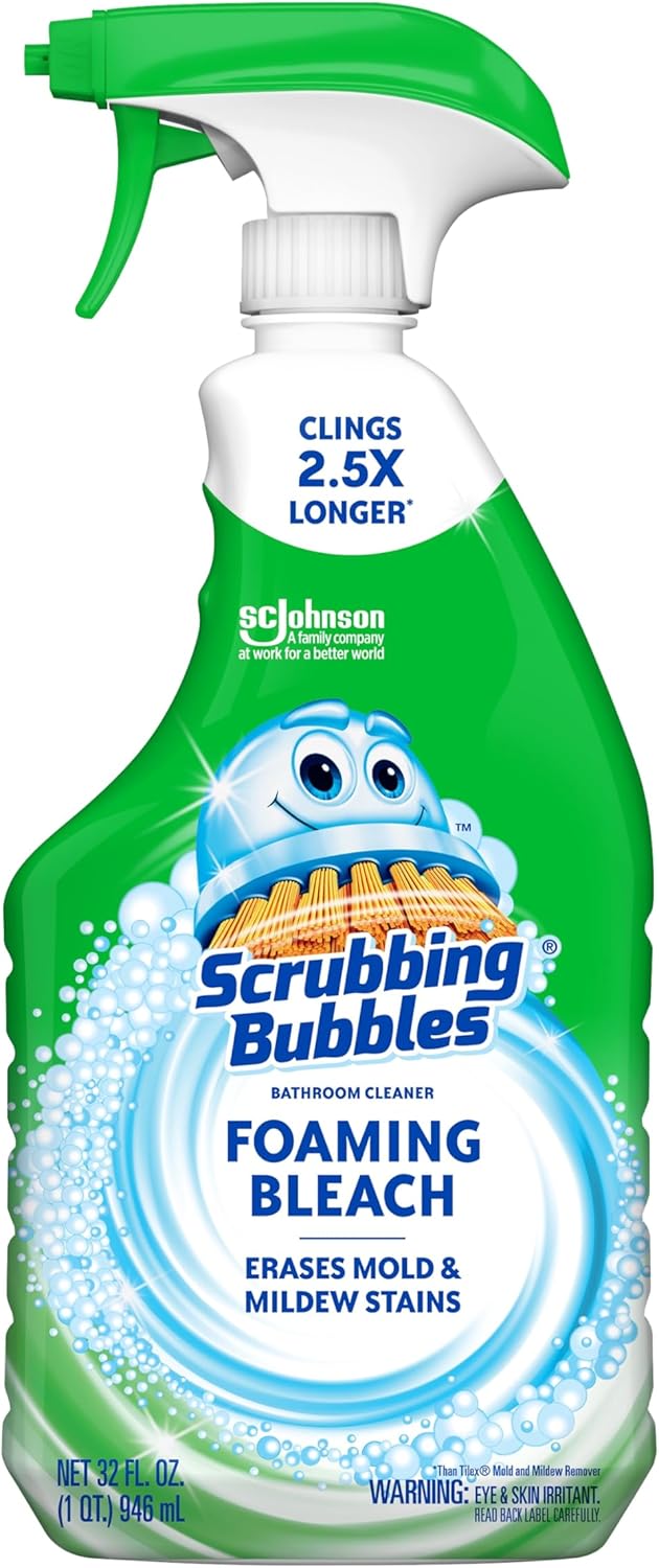 Scrubbing Bubbles Foaming Bleach Bathroom Cleaner - Erases Mold & Mildew | 32oz Disinfectant Spray
