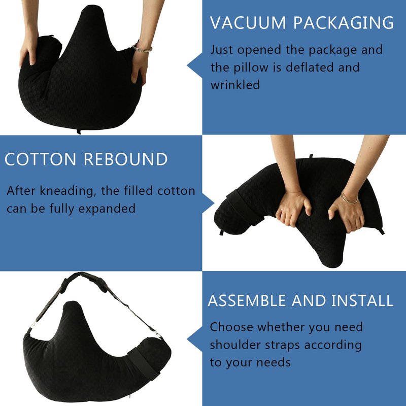 Post Shoulder Surgery Pillow, Rotator Cuff Pillow, Shoulder Pillow for Shoulder Pain Side Sleeper, Arm Pillow for Adults After Surgery, Shoulder Pillow with Sling-for Pain Relief Sleeping (Black)