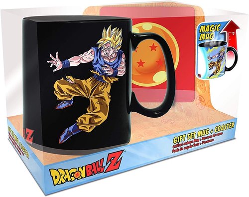 ABYSTYLE Dragon Ball Z Goku vs Buu Heat Change Mug - 16 Fl Oz Ceramic Anime Coffee Mug & Coaster