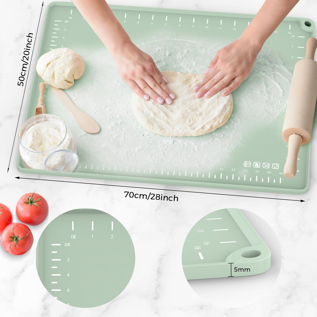 Silicone Baking Mat by [Brand Name] - Extra Thick Non-Stick Dough Rolling Mat 28" x 20" with Measurements