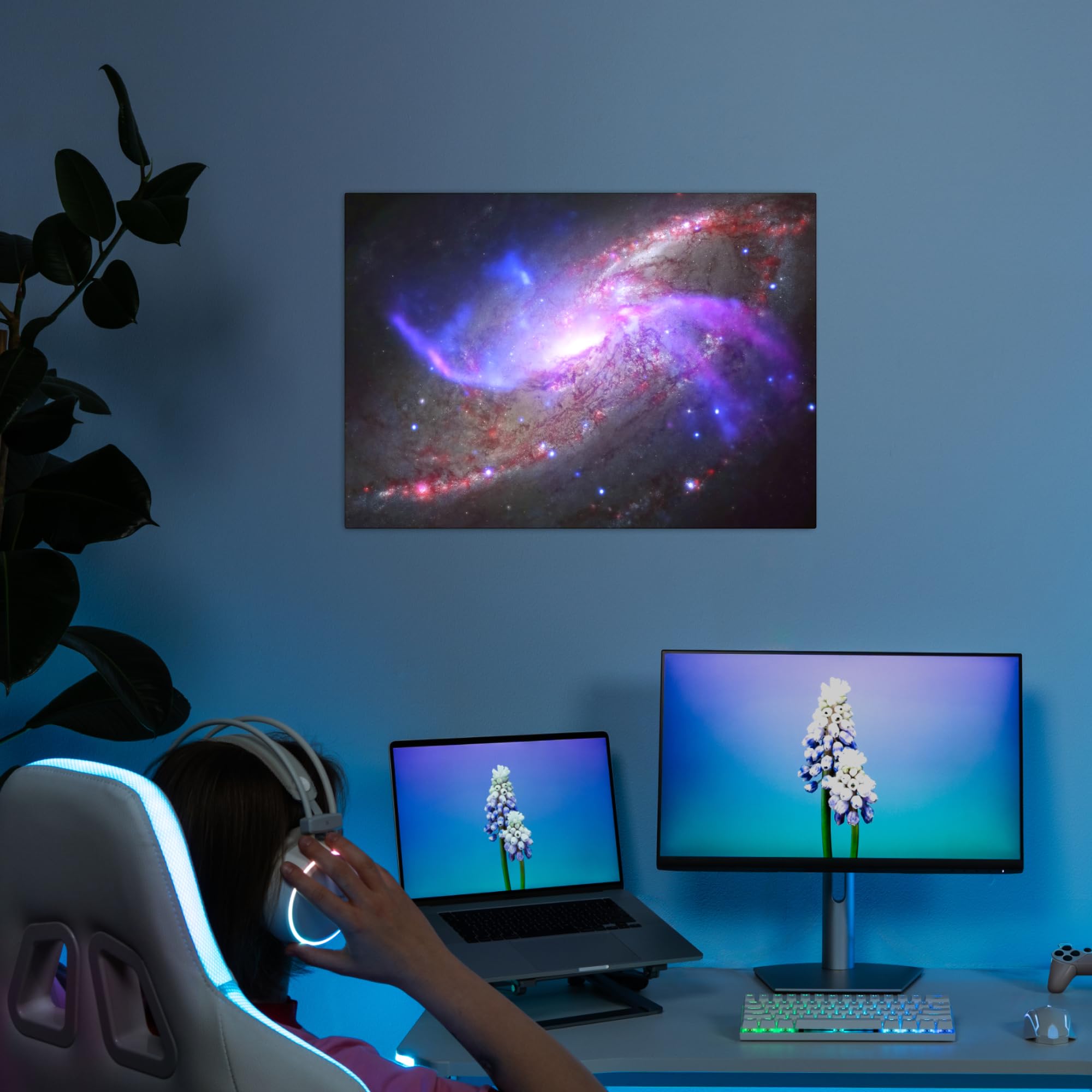 Displate – Metal Poster - NASA - Cosmic Space - NGC 4258 galaxy - Size M - 17.7x12.6 inch (32x45cm)