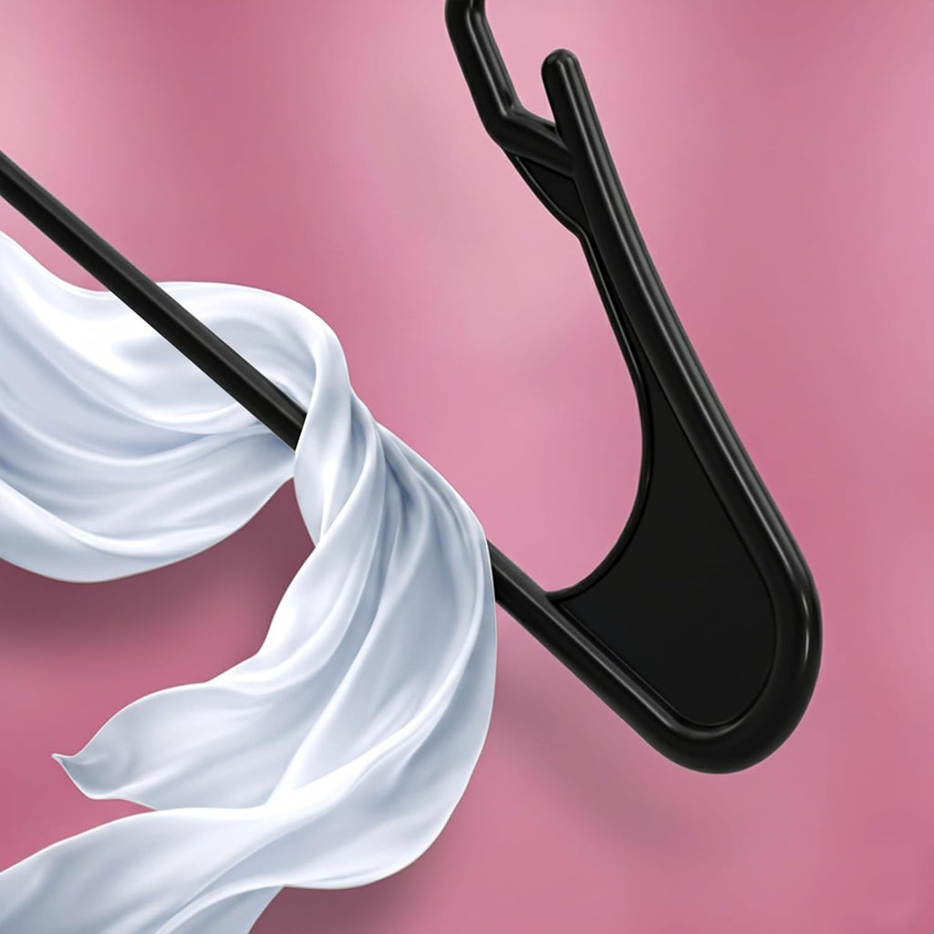 Utopia Home Plastic Hangers - Durable Space-Saving Clothes Hangers - 100 Pack in Black