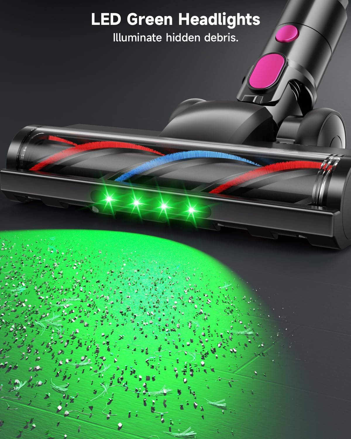 MYUAKO Cordless Vacuum Cleaner - 650W Powerful Suction | 75-Minute Runtime, 2L for Hardwood & Carpets