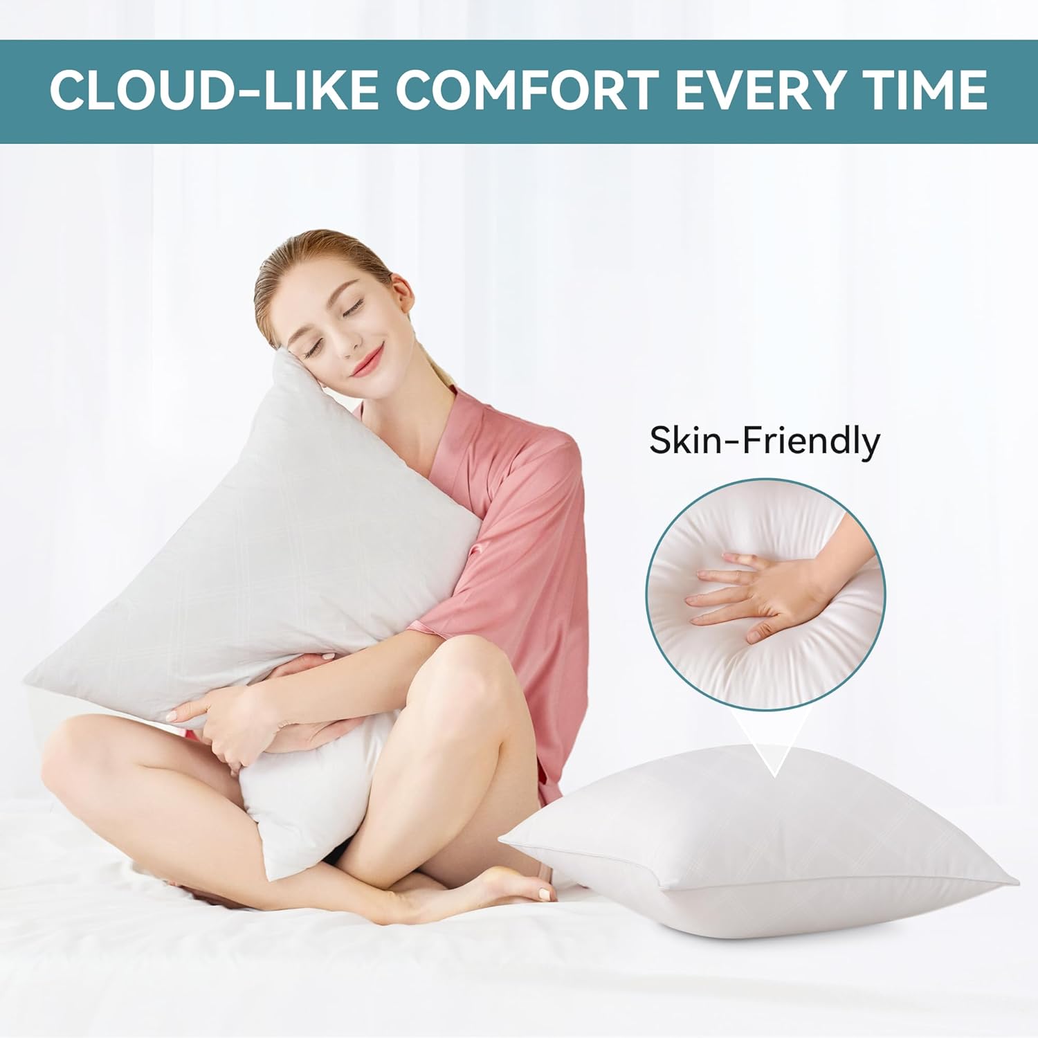 Oubonun Throw Pillow Inserts - Soft & Fluffy 18x18 Inches Cushion Stuffers | Pack of 2 for Sofa & Bed