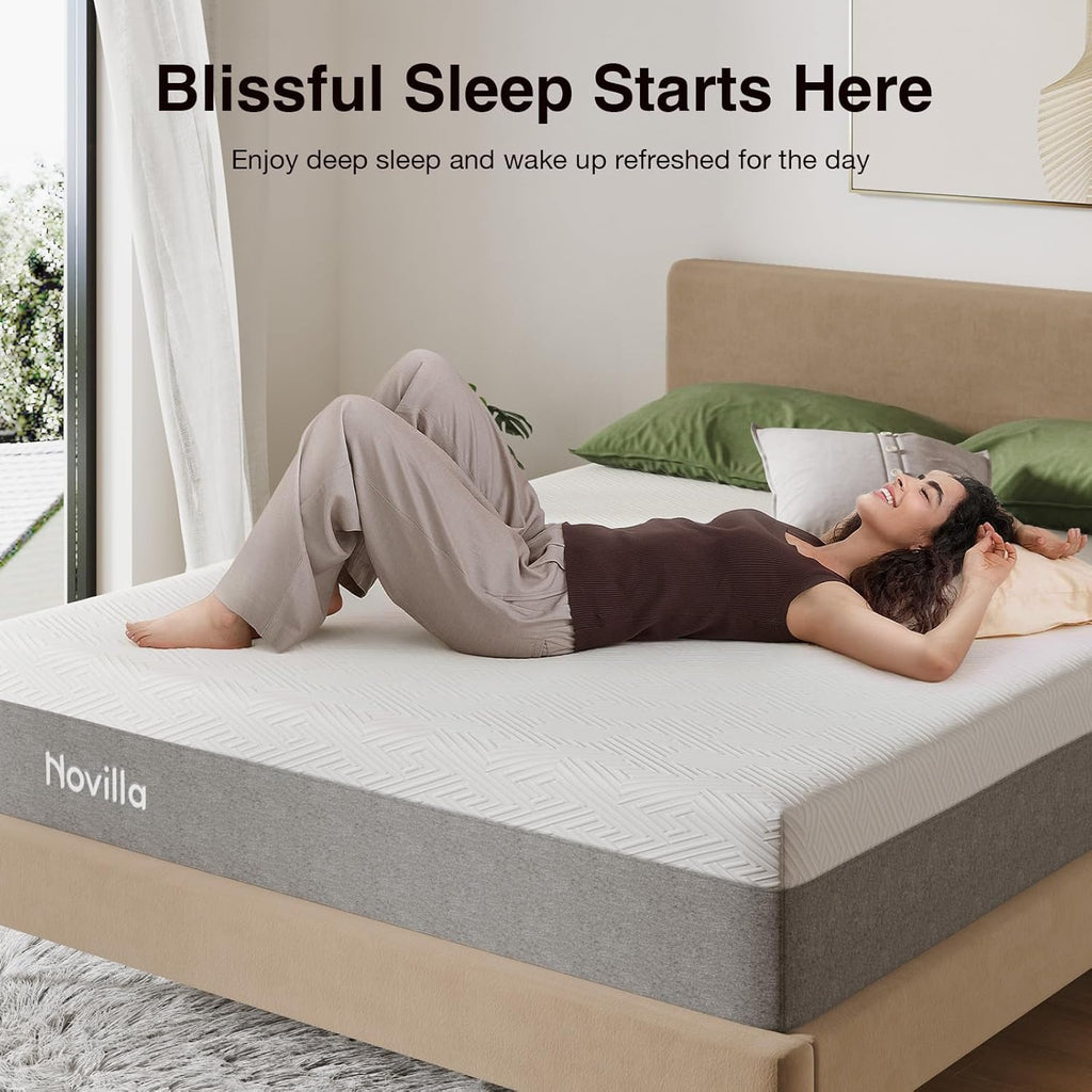 Novilla Twin Size Mattress - 12 Inch Gel Memory Foam for Cool Comfort & Pressure Relief | Medium Plush Feel