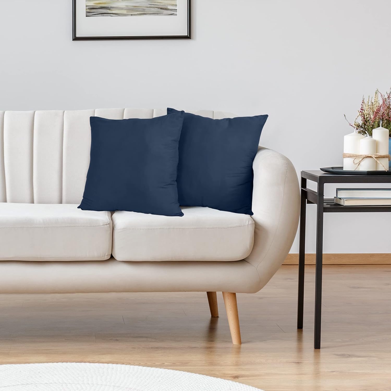 Utopia Bedding 20x20 Pillow Inserts - Set of 2 Navy Decorative Cushions for Sofa & Bed - Soft & Fluffy Support