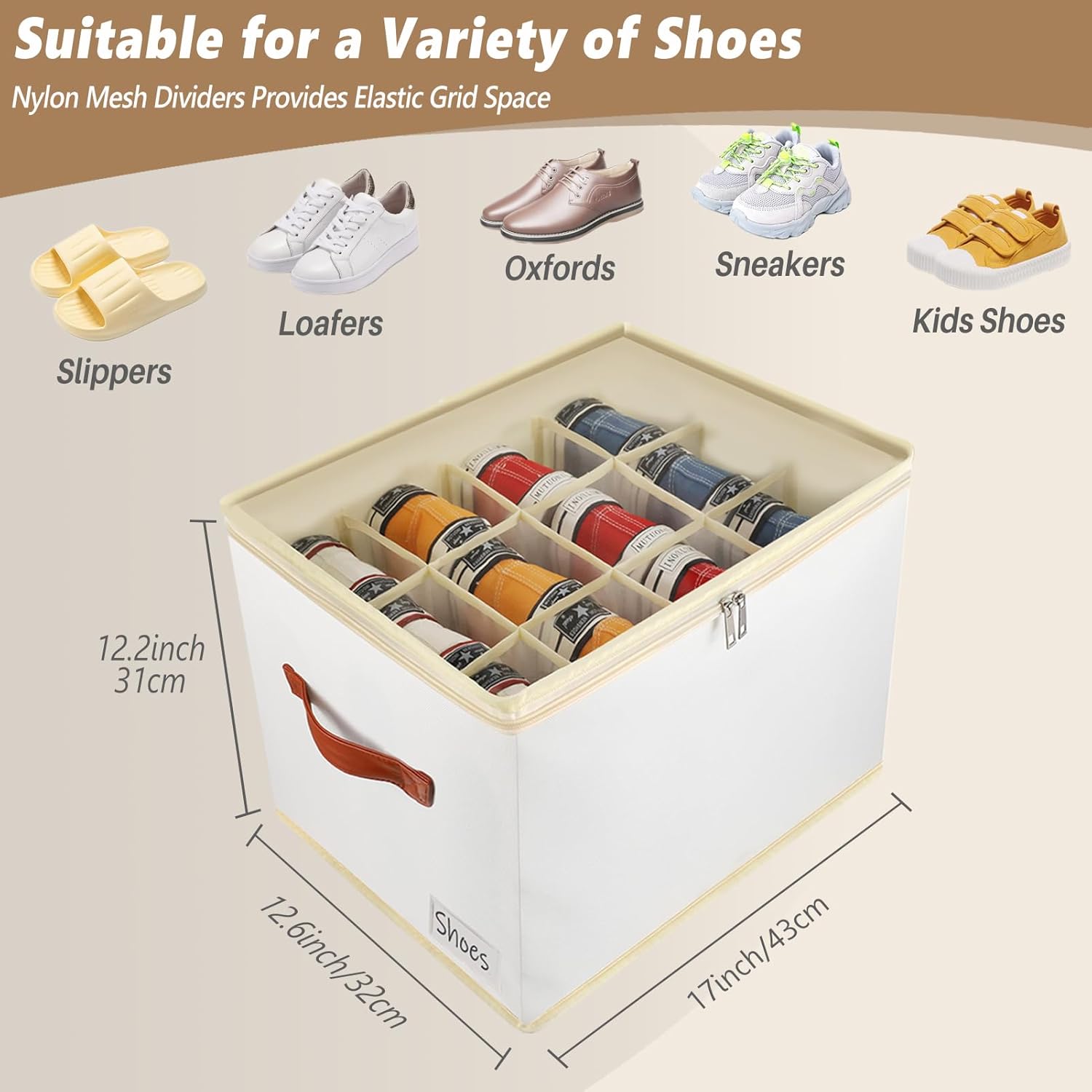 Patinao Shoe Storage Box Organizer - 3 Pack Stackable Clear Lids for 36 Pairs of Shoes | Space-Saving Design