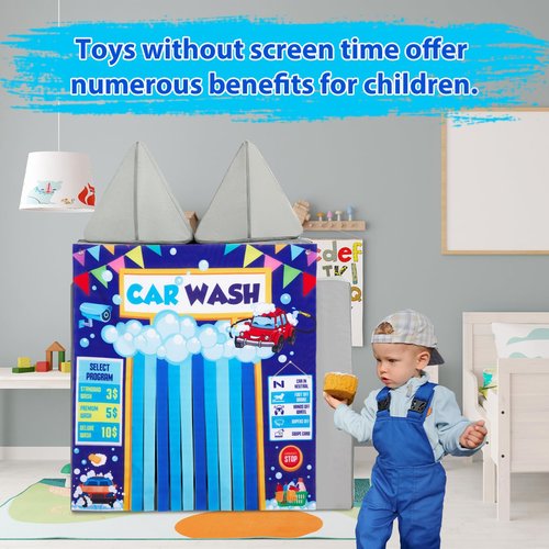 2pcs Play Panel for Kids Play Couch Children’s Foam Sofa Couch Panel for Toddler Modular Portable Sofa Playroom Furniture Accessories Home Game Gifts (Car Wash Store, Play Couch not Included)