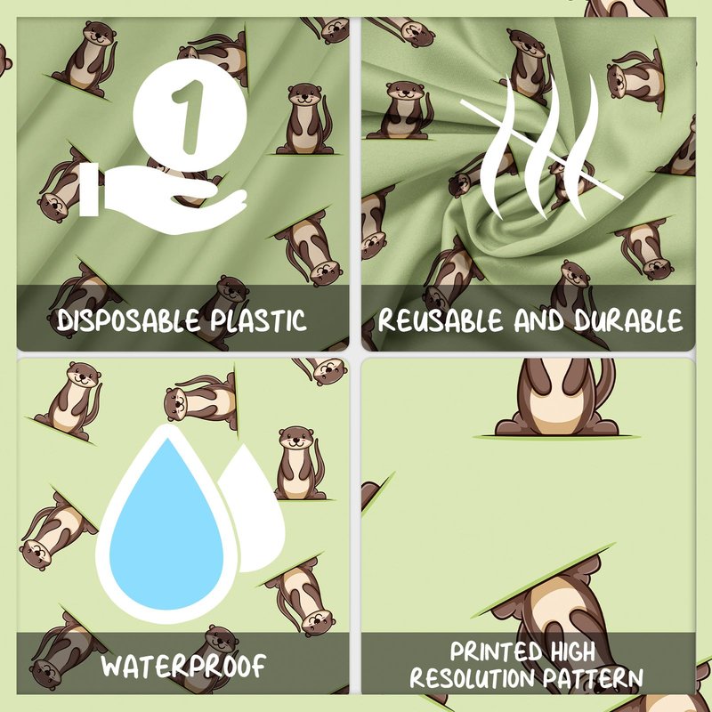 GZBJMYGS Otter Tablecloths Cute Animal Brown Otters Table Cover for Kids Birthday Party Otter Theme Table Cloth Outdoor Indoor Decoration Supplies 53" x 108"