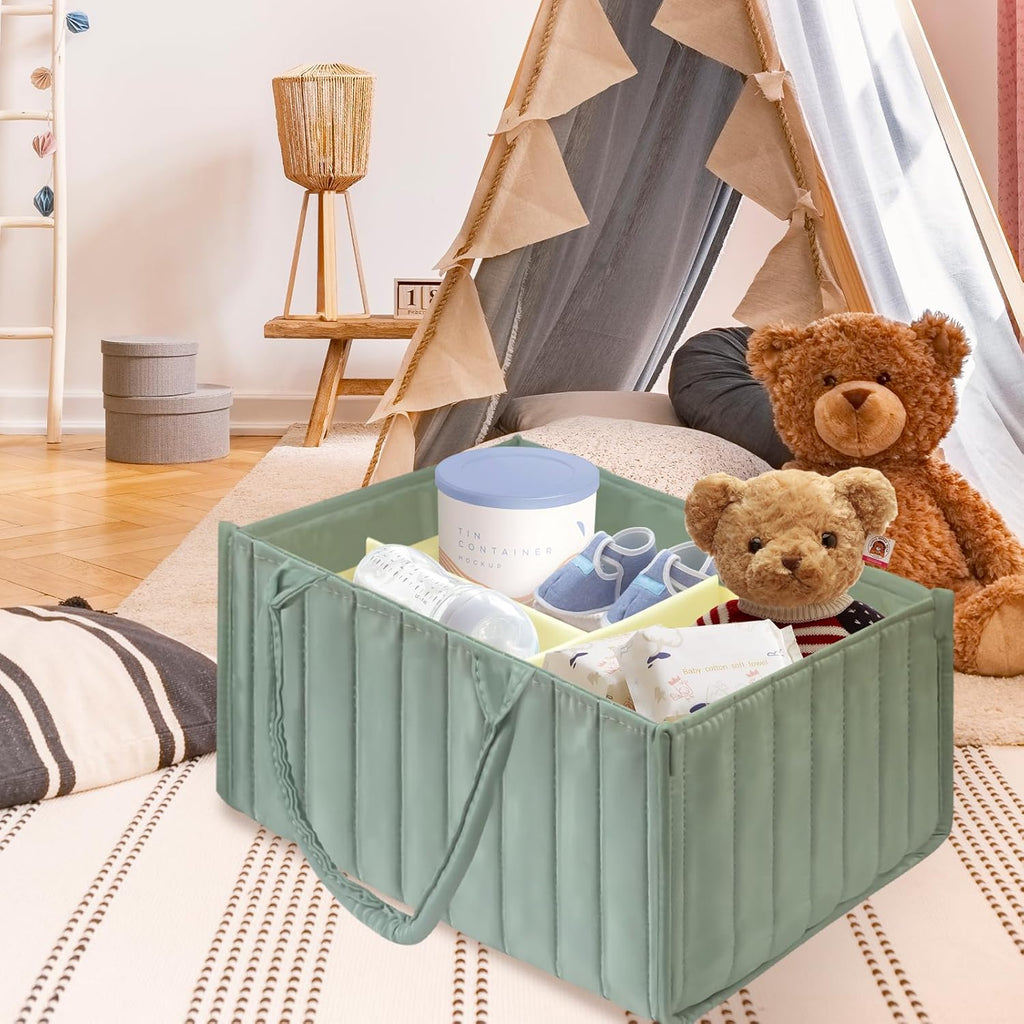 Skiennix Baby Diaper Caddy Organizer - Stylish Storage Bin for Diapers & Wipes | Perfect Baby Shower Gift