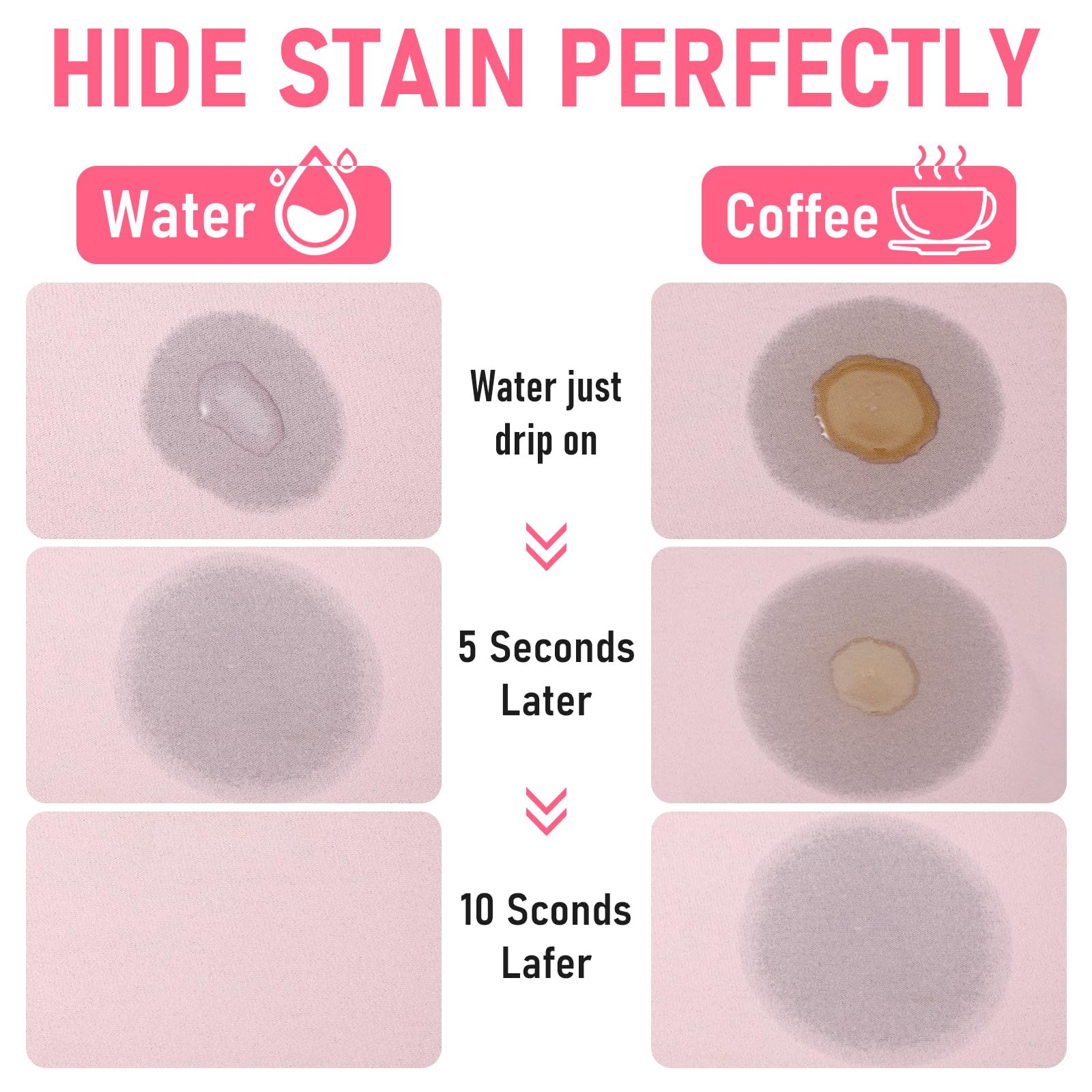 Queekay Pink Coffee Bar Mat Kitchen Accessories for Countertop Absorbent Dish Drying Rubber Backed Coffee Maker Pot Mat, 24 x 16 Inches