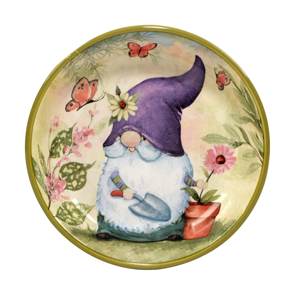 Certified International Garden Gnomes 38 oz. Soup/Pasta Bowls, Set of 4 Assorted Designs